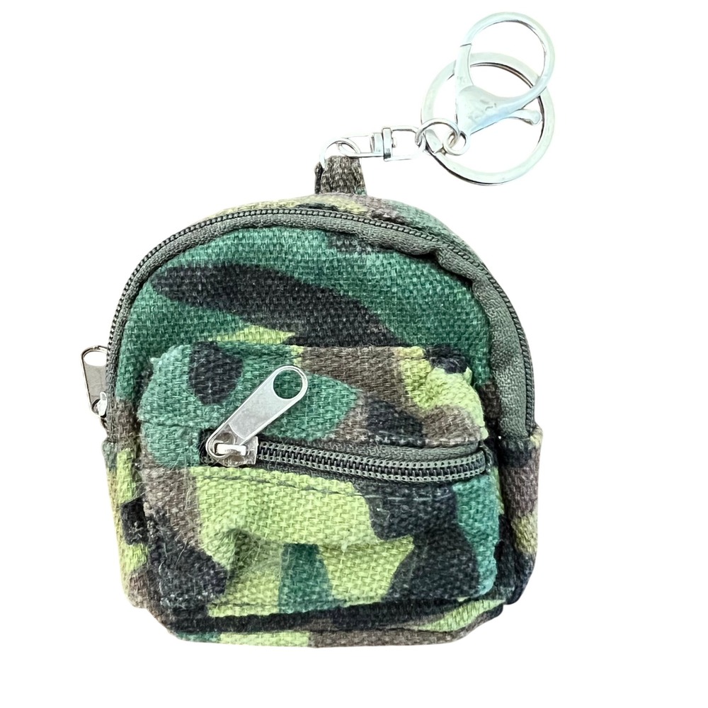☘️5/$25 Camo Mini Backpack Keychain Coin Purse Zippered Pouch Woodland